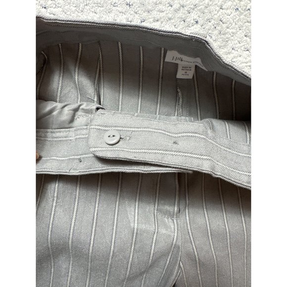 J. Jill Linen Stretch Dress Pants Womens Size 10P Wide Leg Grey Silver Stripes - Picture 7 of 16